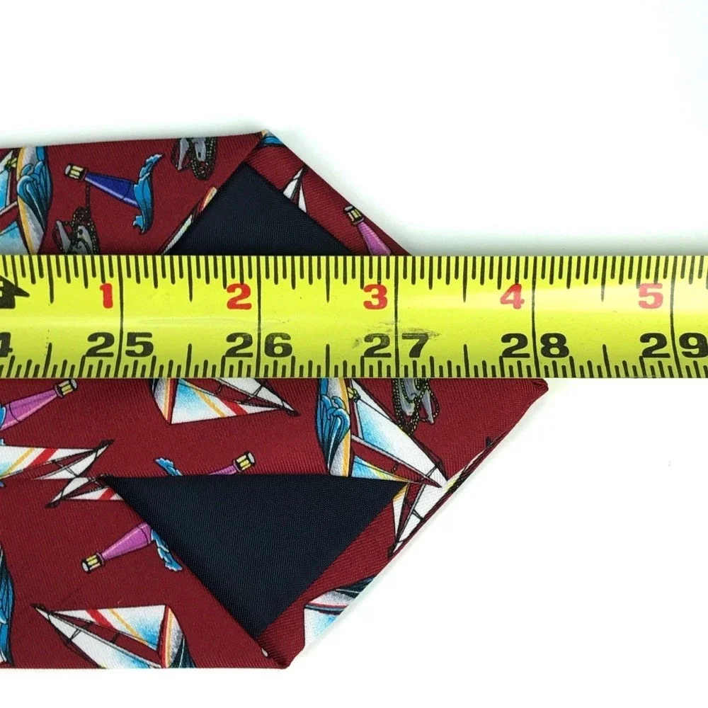 Utopia Men's Tie Handmade Red Sailboat Boat Ocean Nautical Novelty Necktie 56